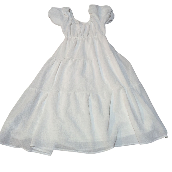 ASTR the label Tiered Puff Sleeve Midi Dress Small Bridal Bachelorette Classic - Picture 4 of 10